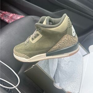 Jordan Kids Olive and Beige Sneakers